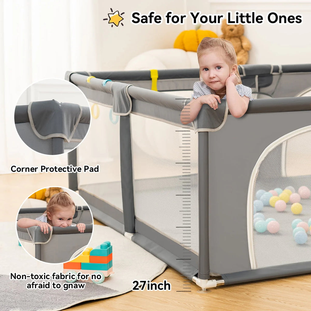 63x63'' Gray Baby Playpen A546809