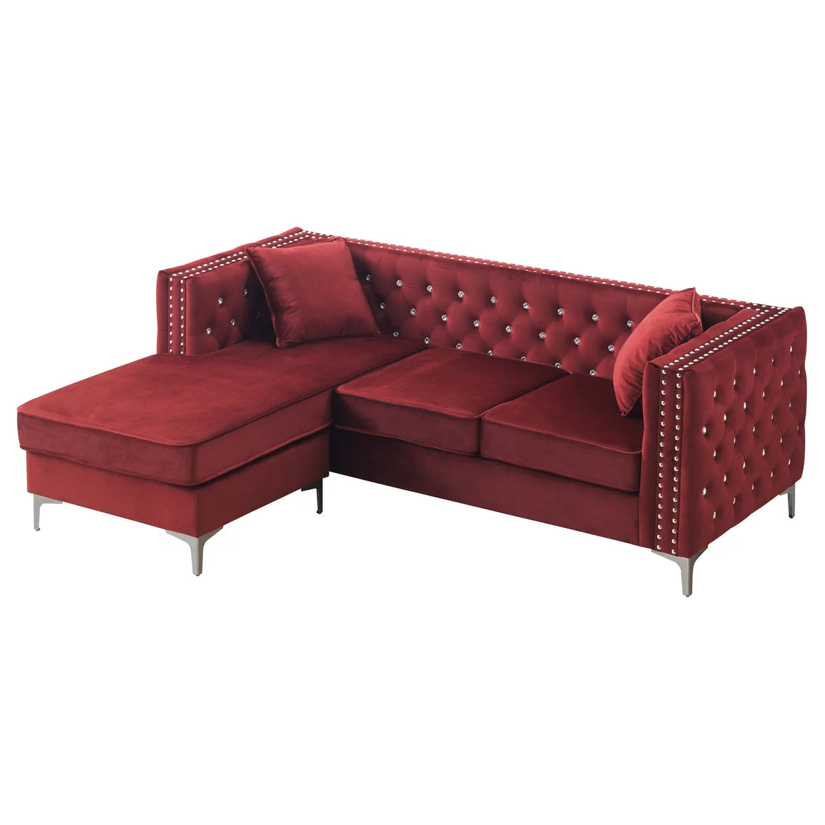 Burgundy Sofa Chaise D63801