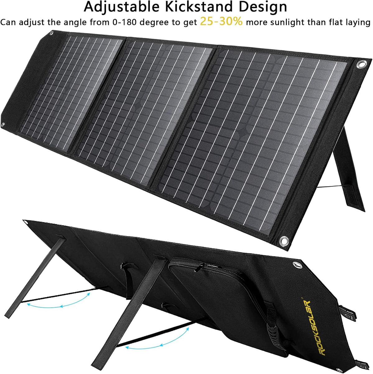 30 Watt Foldable Solar Panel Kit with Multiple 12V DC/USB/USB C PD Outlets W51612