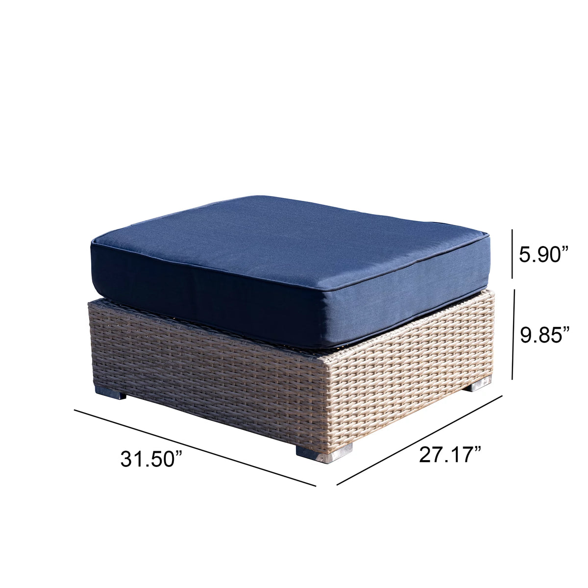 HDPE Wicker 6 Piece Outdoor Conversation Sofa Set with Cushion F4946