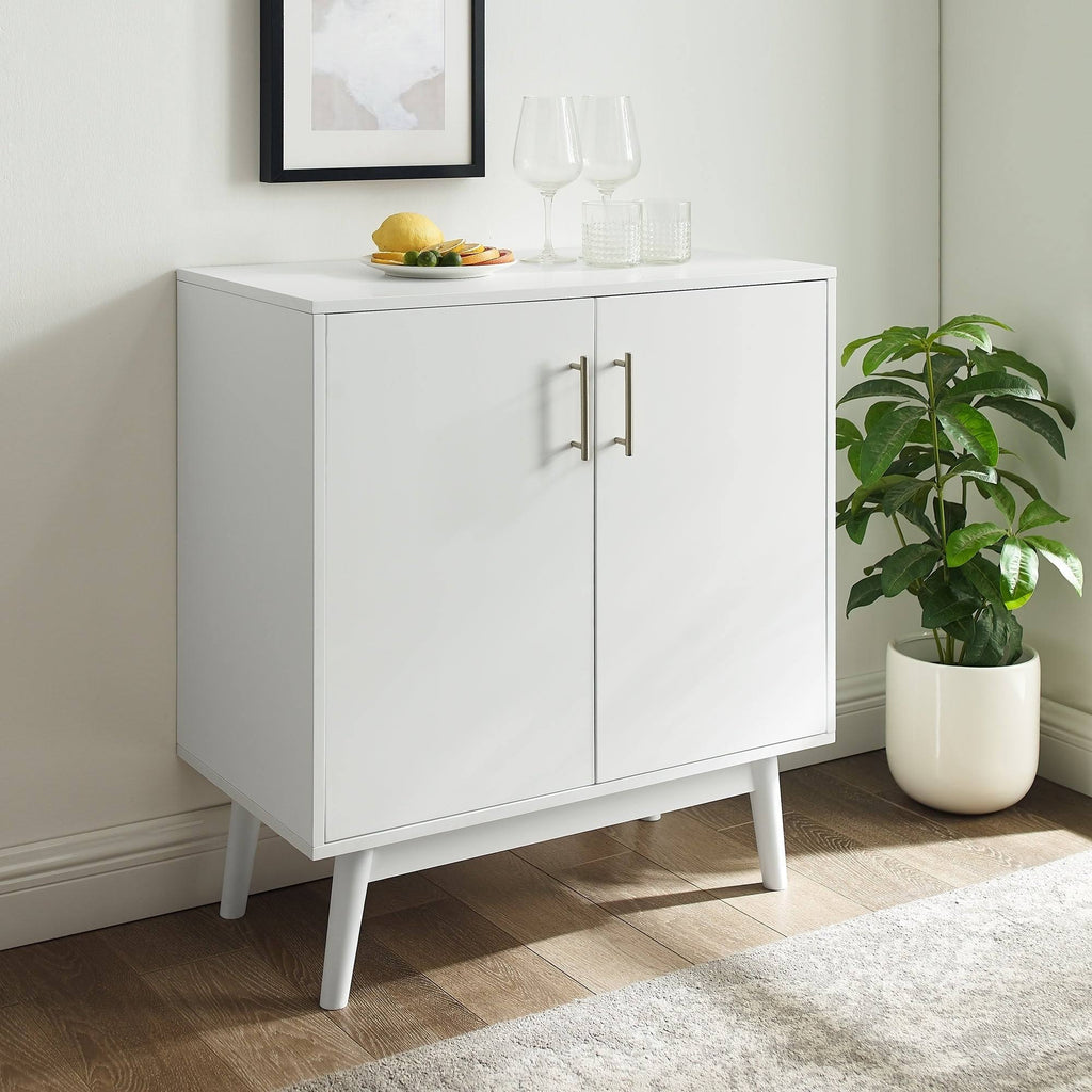 White Mid-Century Accent Cabinet C34006