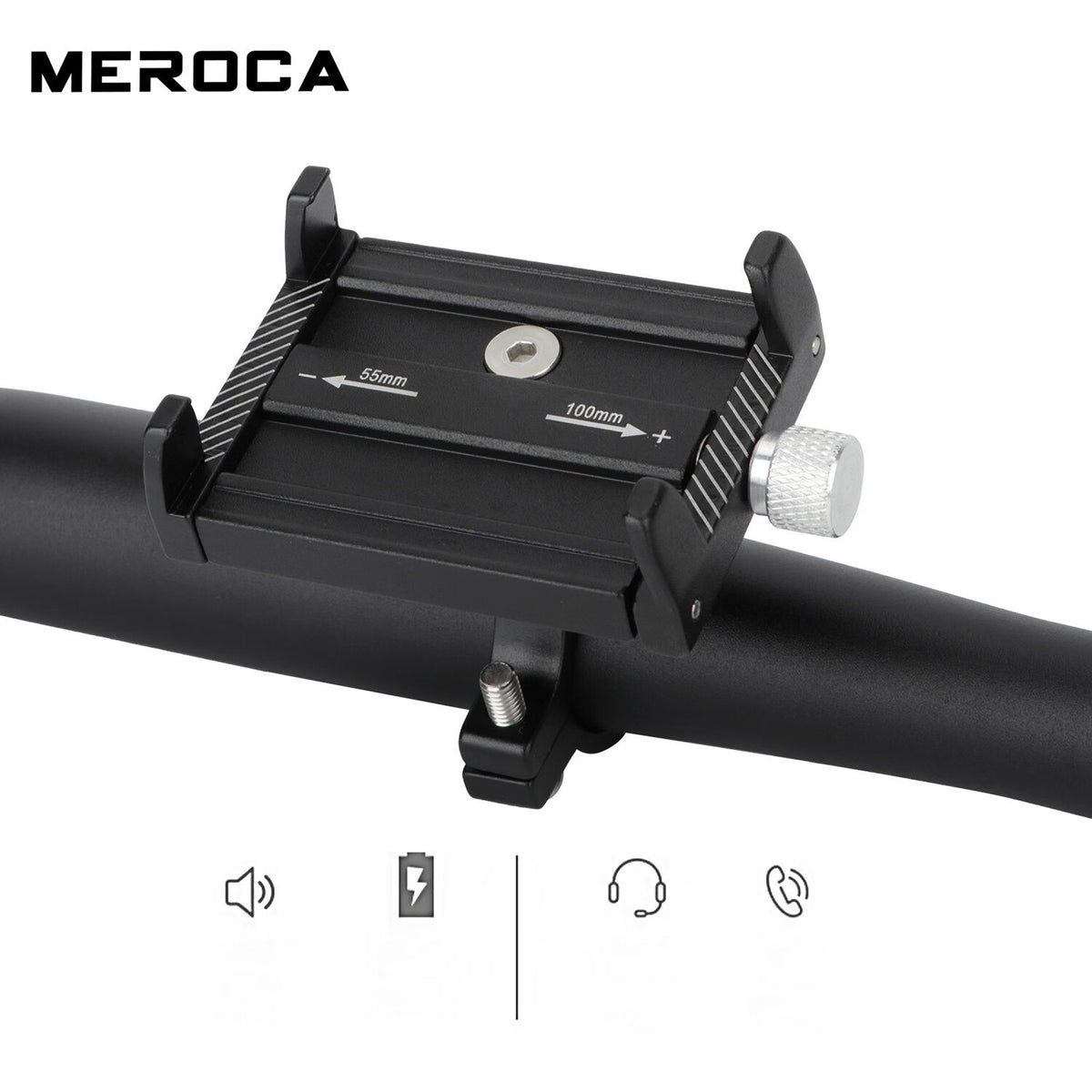 Black Metal Mobile Phone Holder for Motorcycle Scooter O99412
