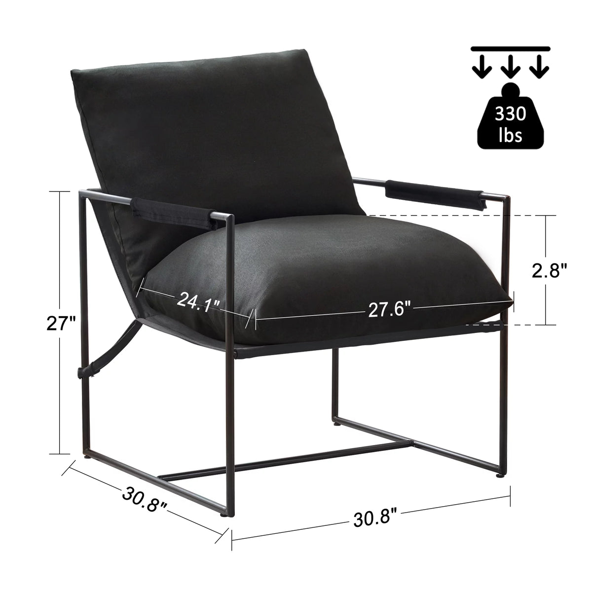 Black Sling Accent Chair Set of 2 G508