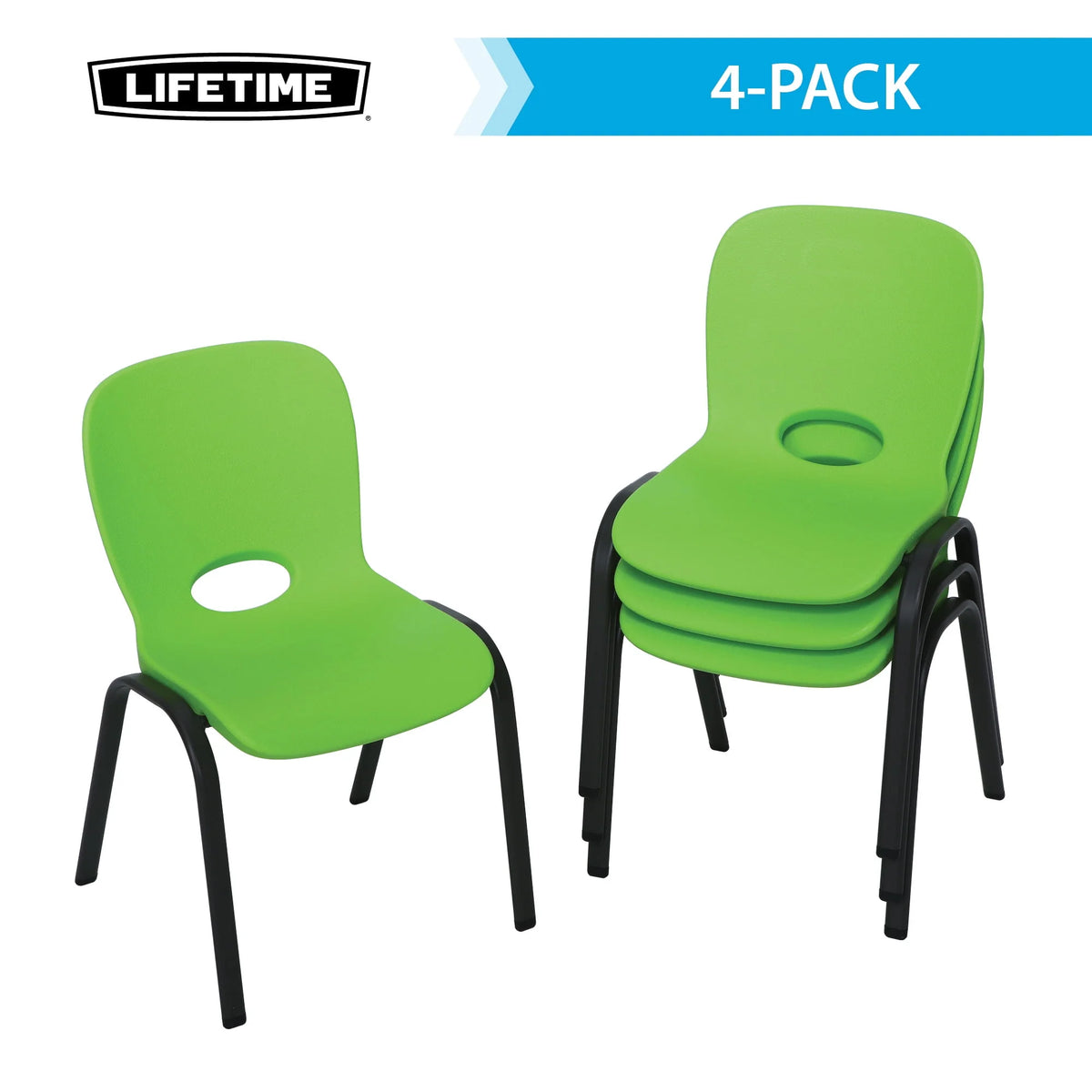 Lime Green Stacking Chairs 4 Pack V5217
