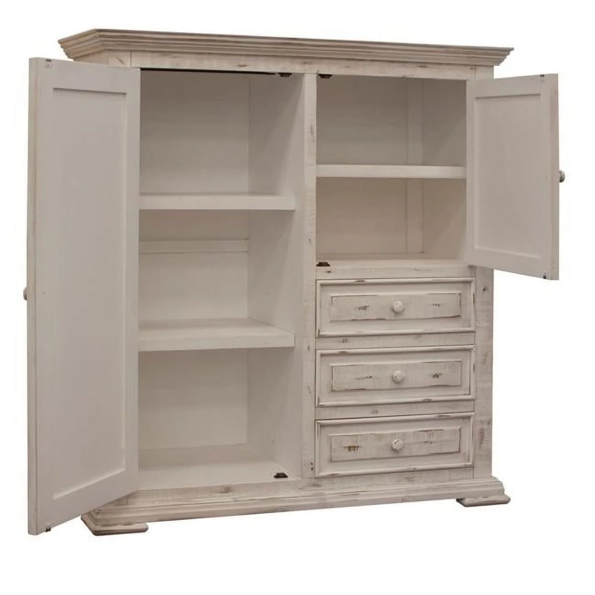 Solid Wood Three Drawer White Chest H991859