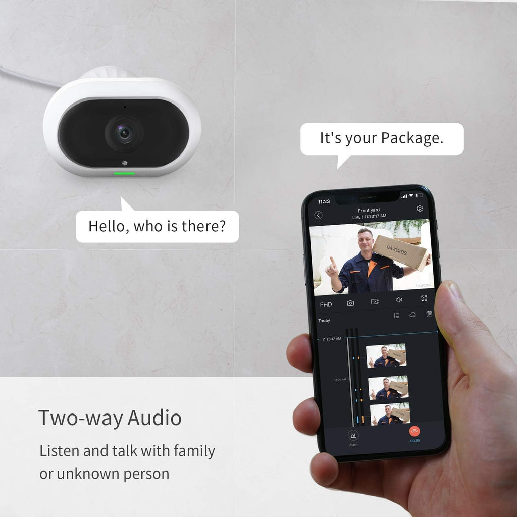 Outdoor Security Camera with 2-Way Audio, Night Vision, Siren, Weatherproof Y446