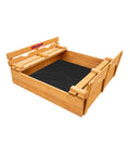 Brown Rectangular Convertible Bench Sandbox Set F853552