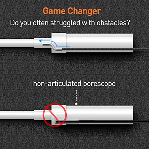10FT Articulating Borescope Inspection Camera with Two-Way Steering U1737