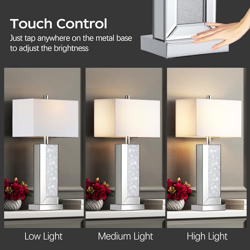 White Fabric Shade Table Lamp Set of 2 V209