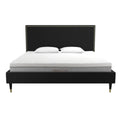Black Velvet King Upholstered Bed C2993