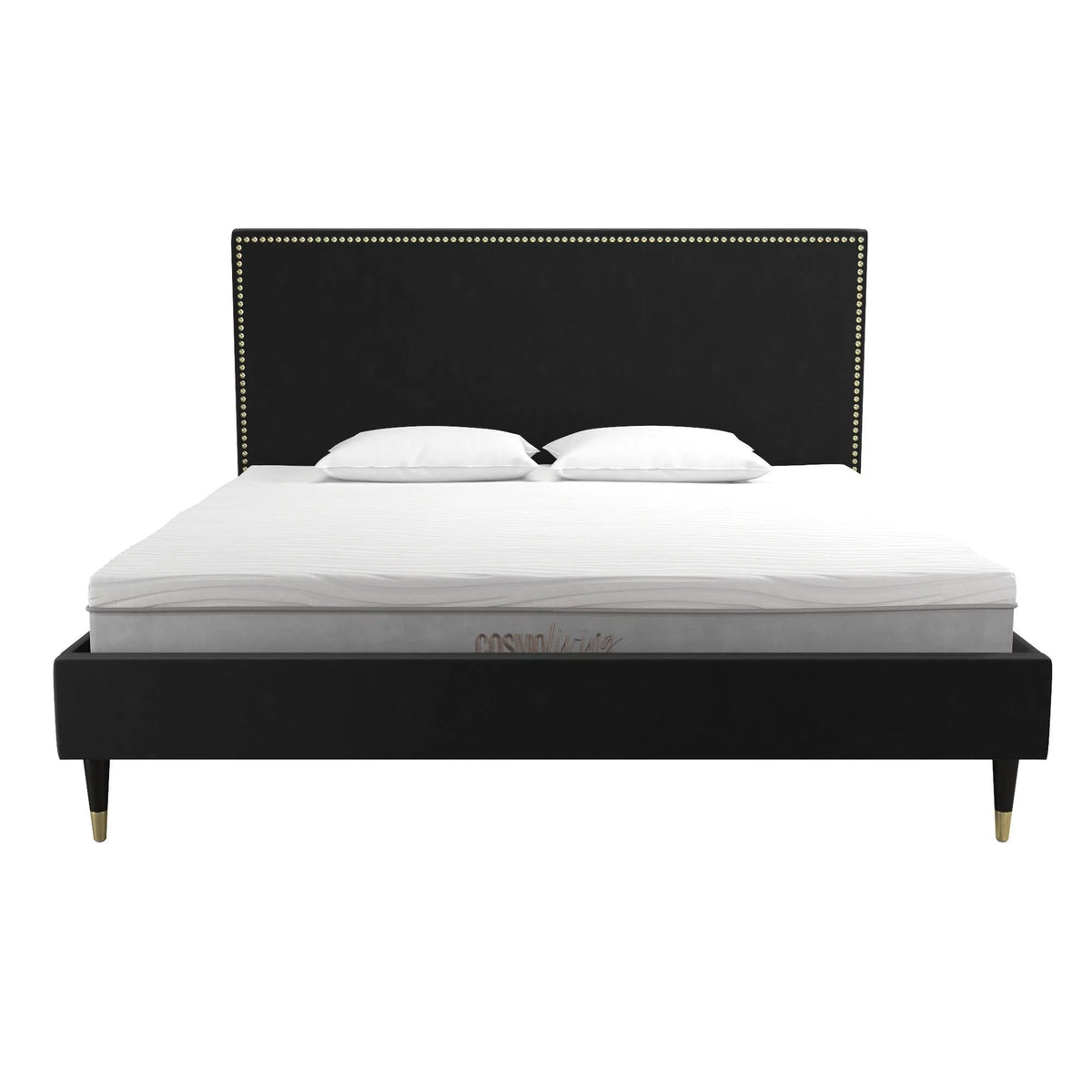 Black Velvet King Upholstered Bed C2993