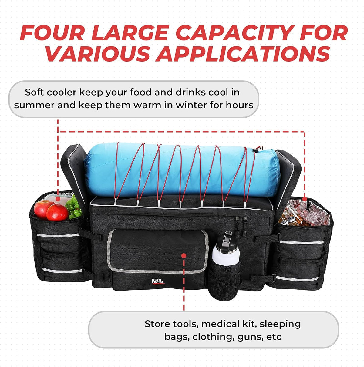 UTV Rear Cargo Storage Bag with Soft Cooler G23719