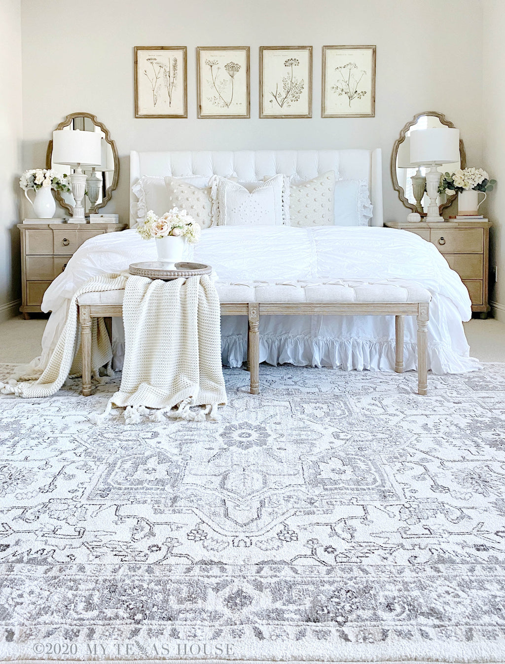 Natural Floral Area Rug I95492