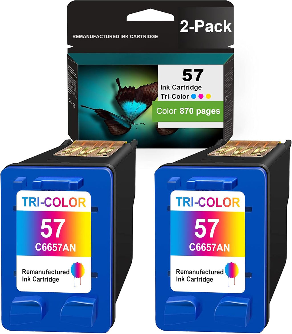 2 Pack Tri-Color Remanufactured Ink Cartridge for HP Deskjet 450 Photosmart 7550 7755 7350 7450 Printer D553840