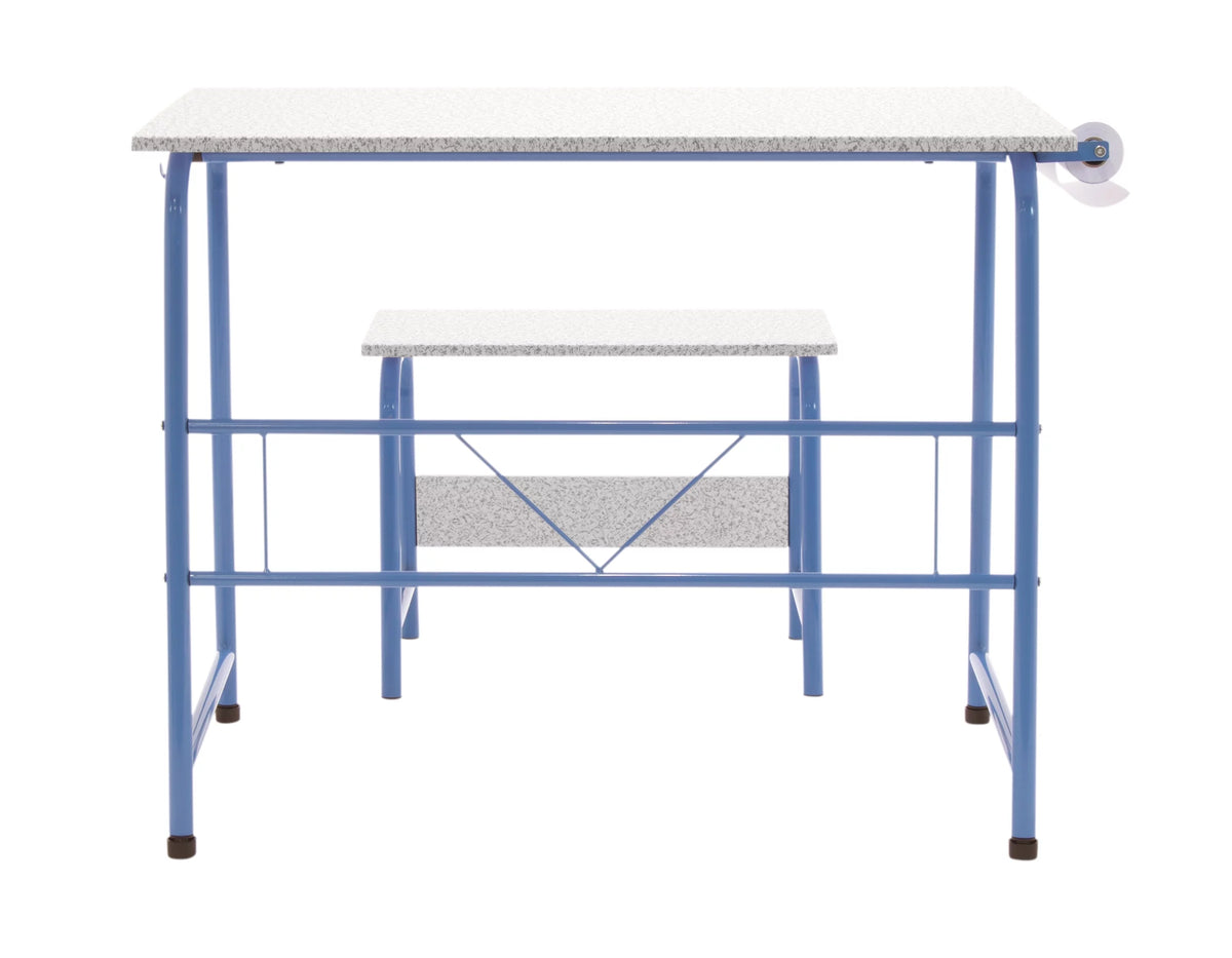Blue Metal Art Desk and Bench R177817