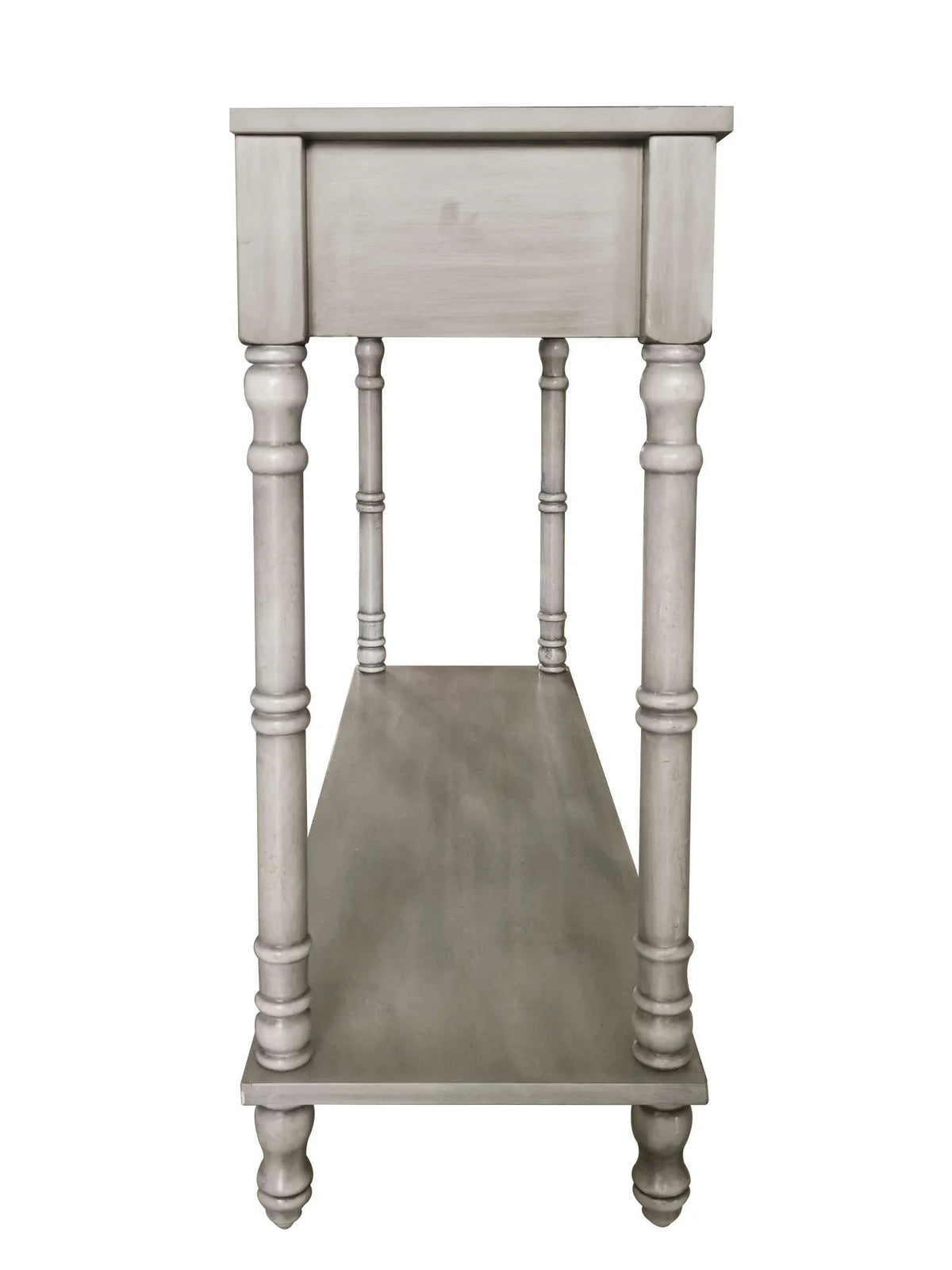 Washed Oak 2 Drawer Console Table with Shelf F460419