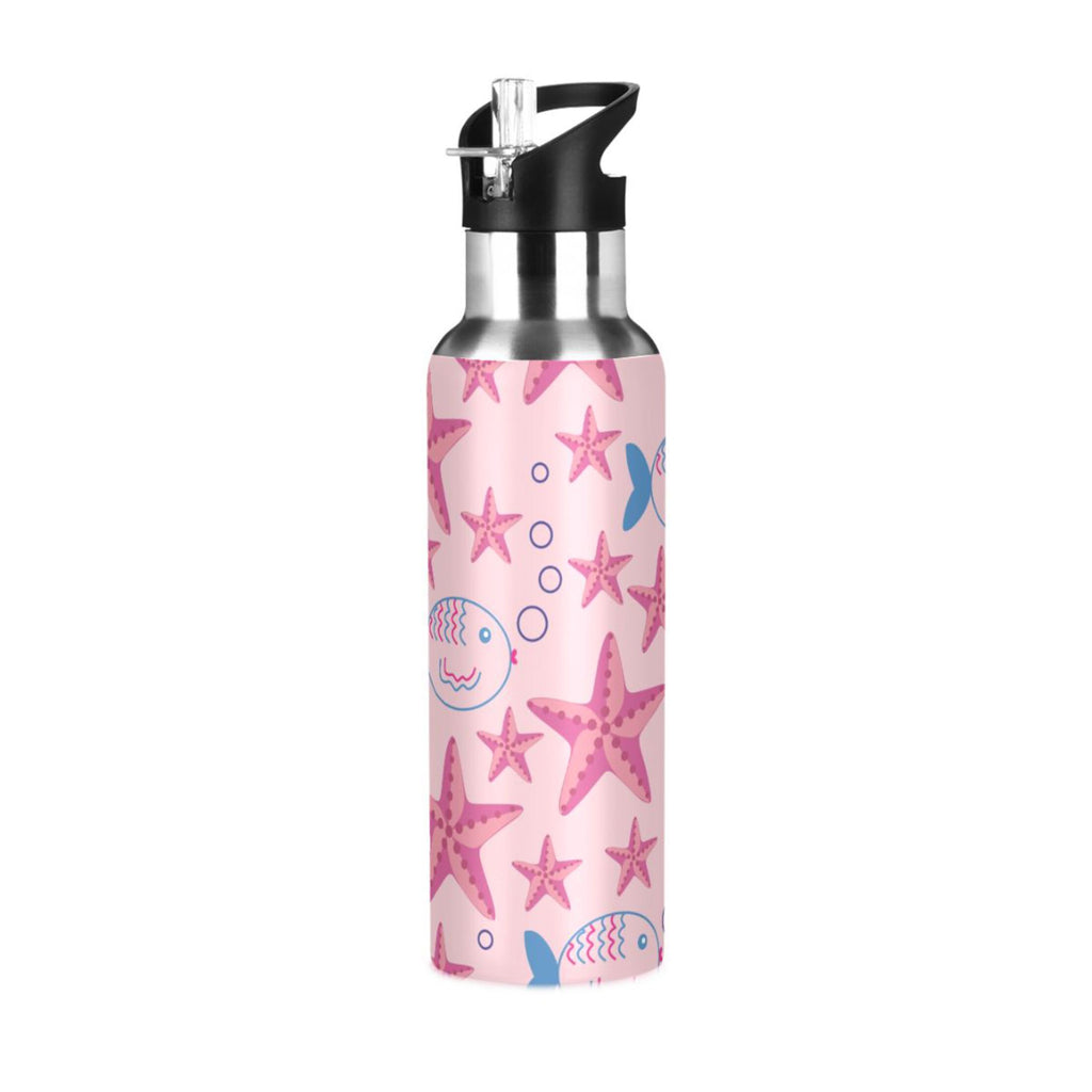 Stainless Steel Insulated Thermos Vacuum Flask Water Bottle with Straw Lid V9613