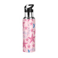 Stainless Steel Insulated Thermos Vacuum Flask Water Bottle with Straw Lid V9613