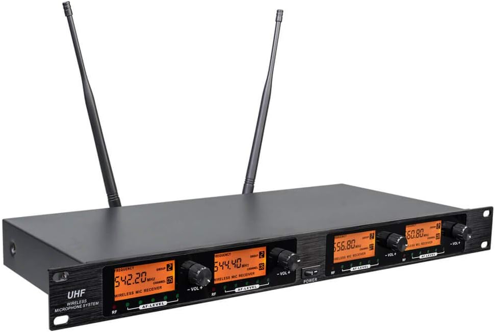 UHF 4 Channel Wireless Microphone System with 4 Handheld Metal Mics C27337