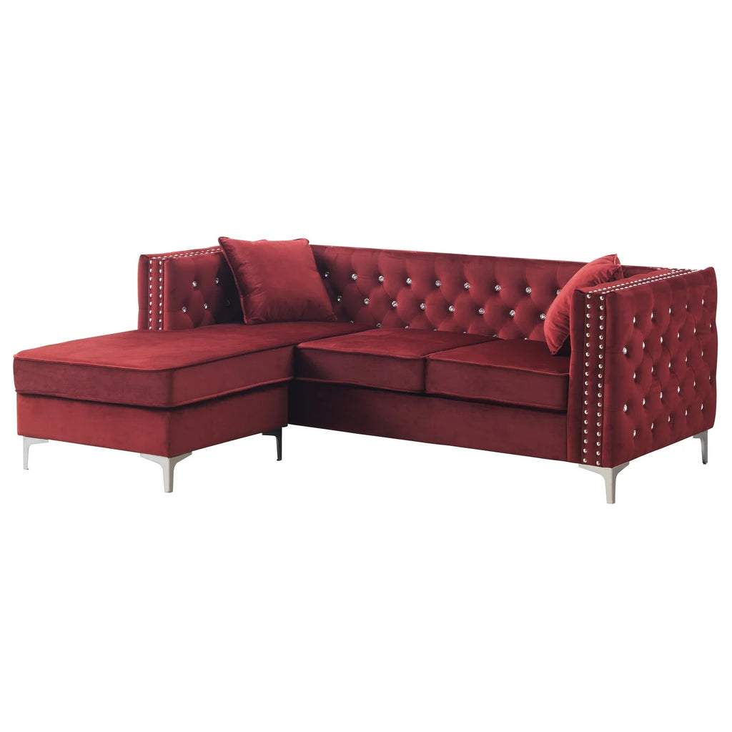 Burgundy Sofa Chaise D63801
