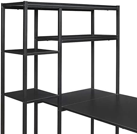 L-Shaped Computer Desk with Hutch Bookshelf 63-Inch B197653