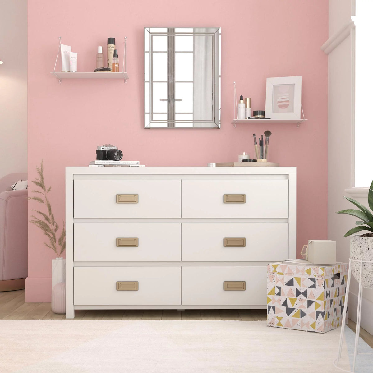 White 6 Drawer Kids' Dresser I698532