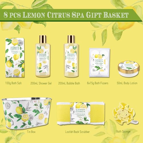 Bath Spa Gift Set with Body Lotion, Shower Gel, Bubble Bath, Body Scrub, Bath Salt, Bath Bomb S9028