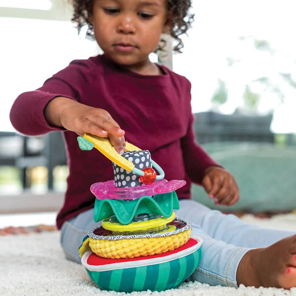 Multicolor Fruit-Shaped Sensory Stacking Rings Toy L8185