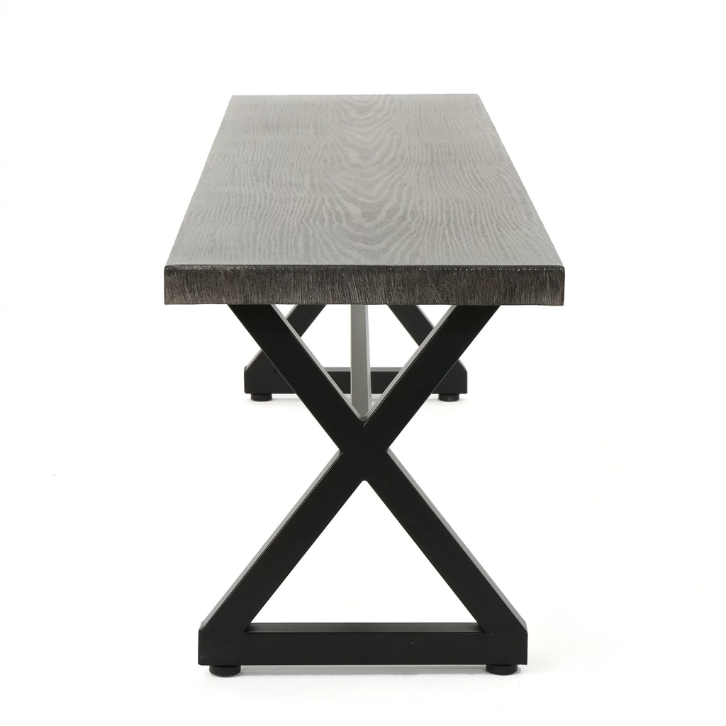 Gray Outdoor Aluminum Dining Bench W791516