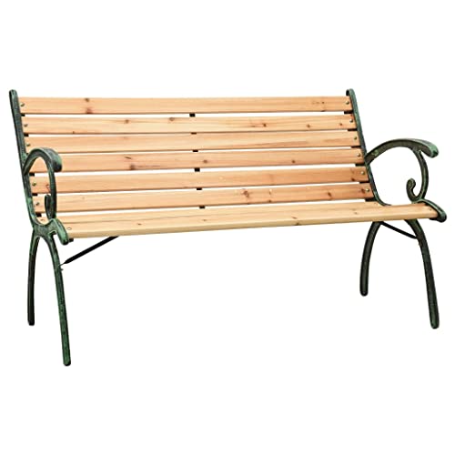 48.4" Cast Iron and Solid Firwood Patio Bench B664