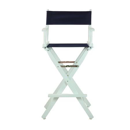 White Canvas Director Chair, 30 inch, Navy Blue, Solid Wood M647529
