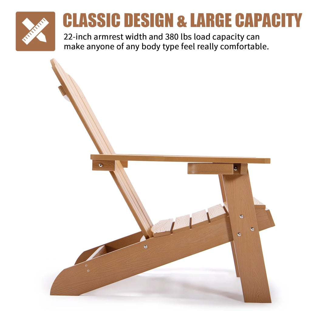 Brown Adirondack Chair with Cup Holder Z924