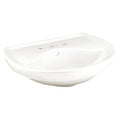 White Pedestal Bathroom Sink with Overflow N750