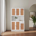 70.87" Tall White Wardrobe with 6 Doors, 1 Shelf and 1 Drawer P5502