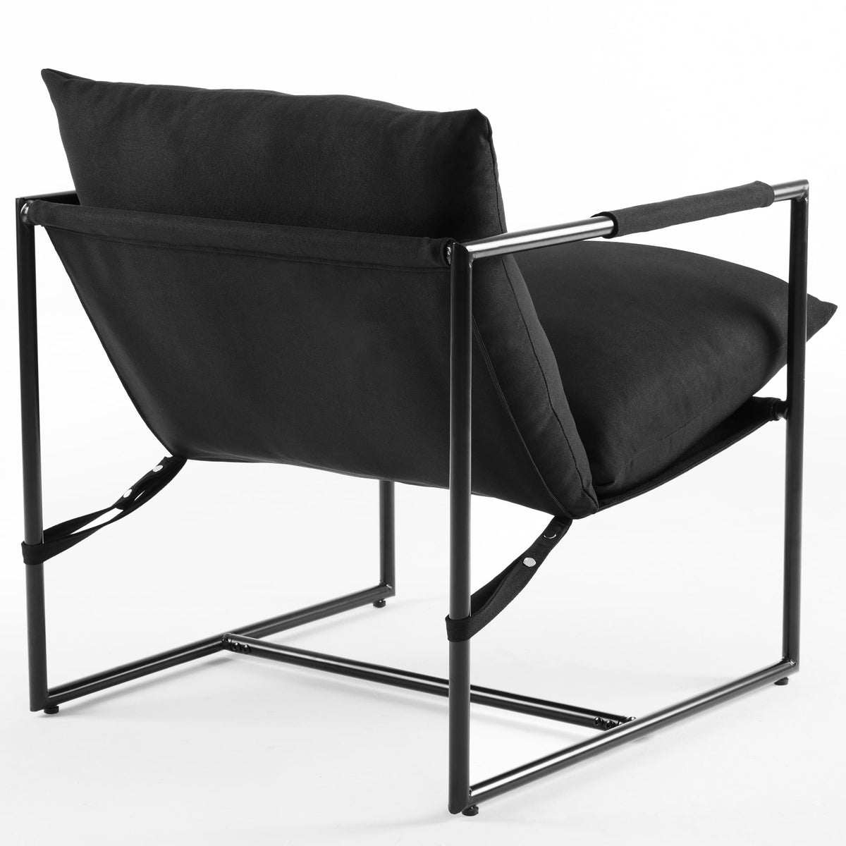 Black Metal Framed Sling Accent Chair Z632485