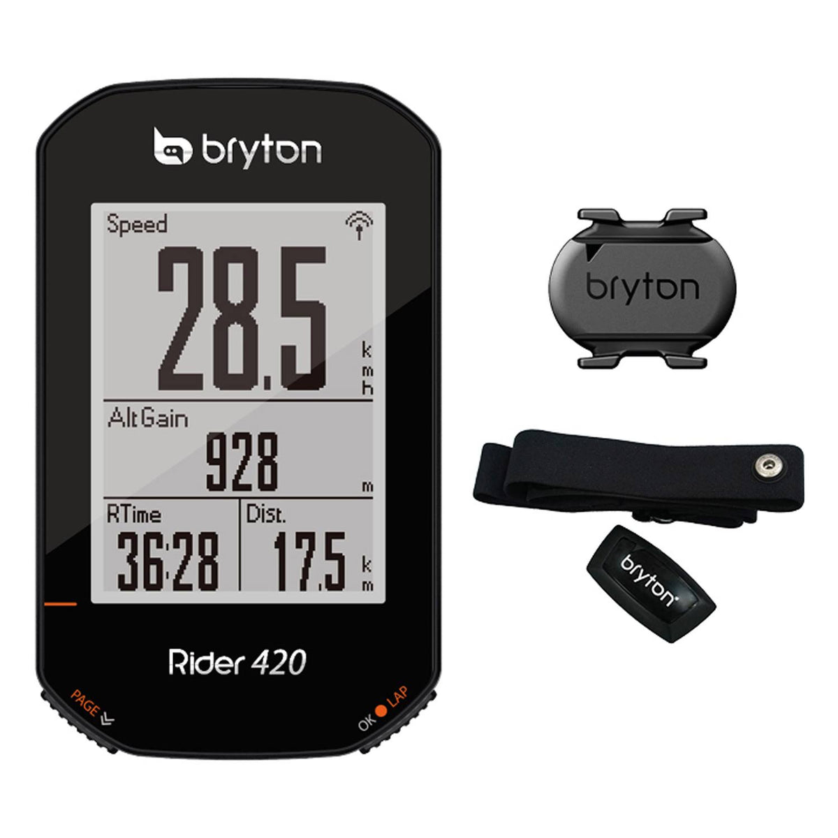 Black GPS Cycling Computer with Heart Rate Monitor G416506