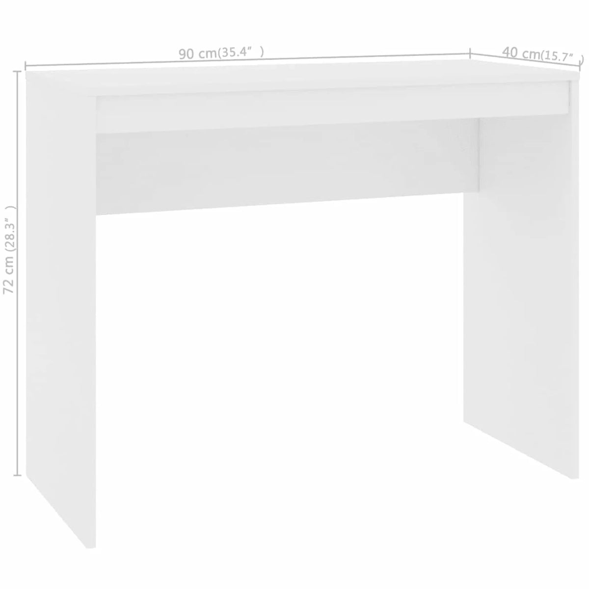 White Chipboard Computer Desk H425