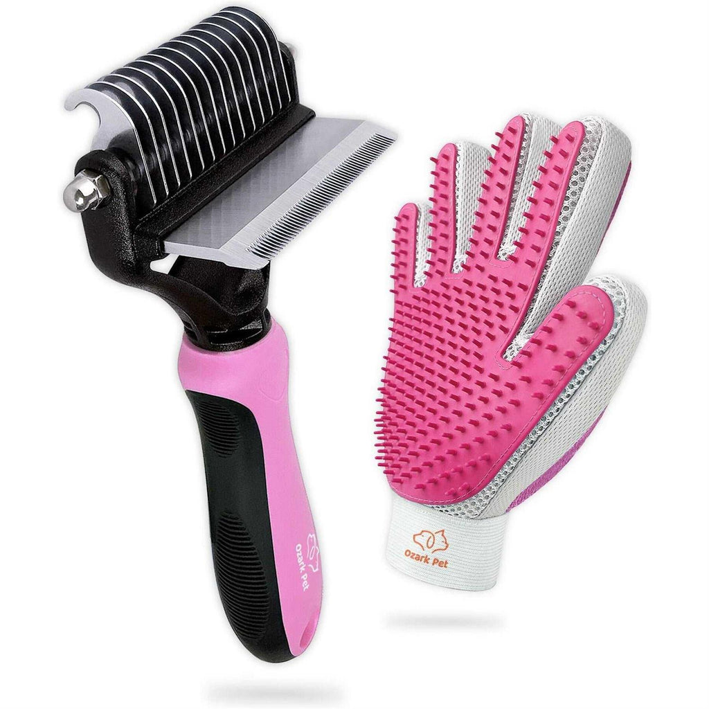 Dog and Cat Deshedding Brush and Shedding Glove A553