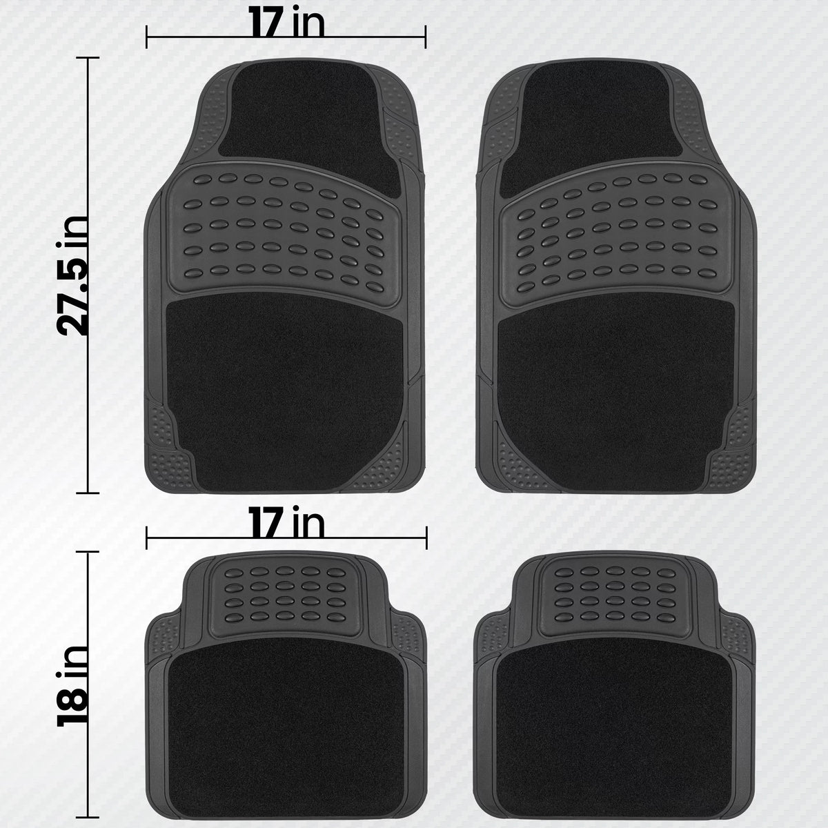 Universal Rubber & Carpet Floor Mats Set B205780
