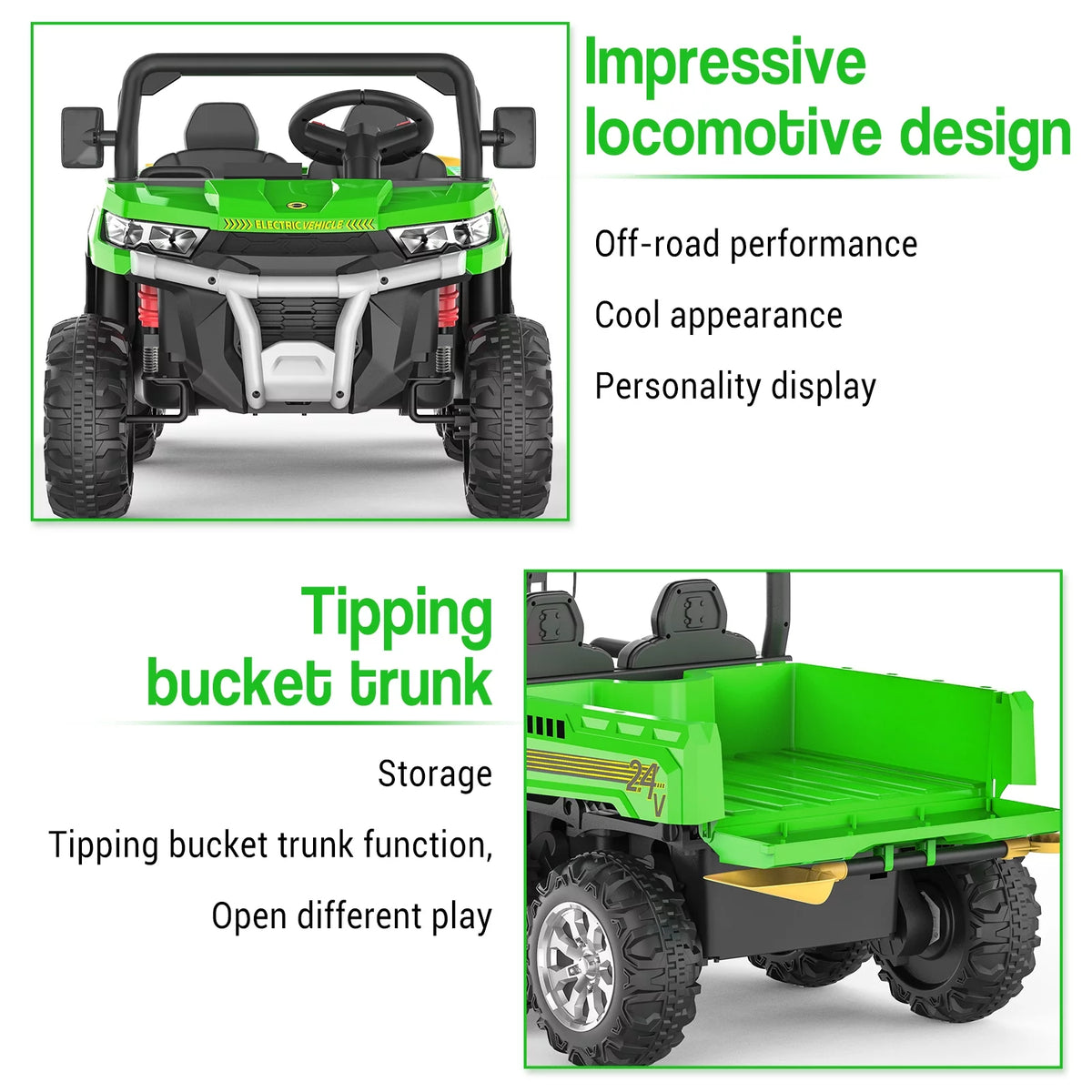 24V 6 Wheeler Ride On Dump Truck with Remote Control F573