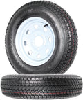 2-Pk Trailer Tire On Rim ST175/80D13 175/80 13 in. LRC 5 Hole White Spoke Wheel S790008