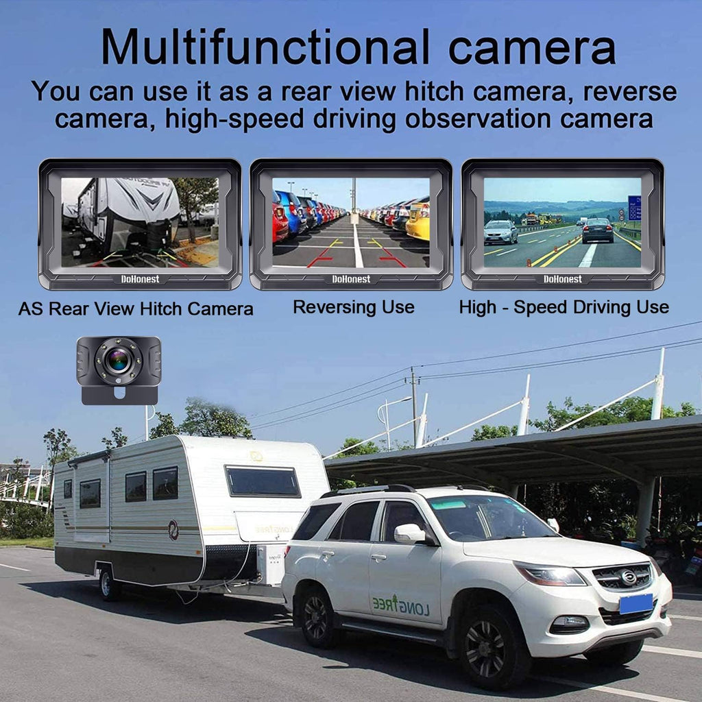 HD 1080P Rear View Monitor Kit Night Vision Waterproof Reverse Camera Pack of 2 E11846