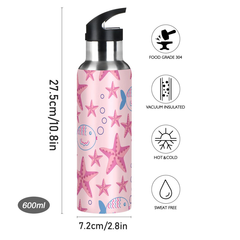 Stainless Steel Insulated Thermos Vacuum Flask Water Bottle with Straw Lid V9613