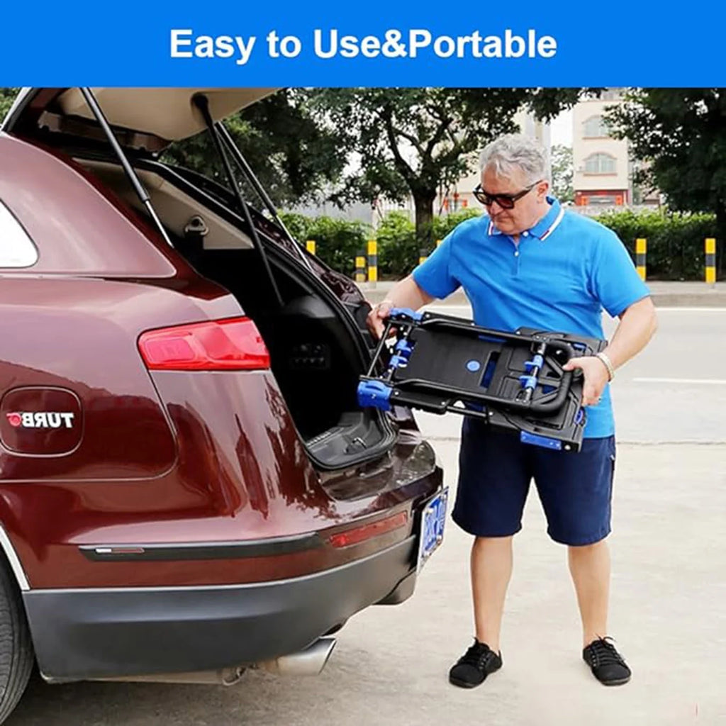 Folding Hand Truck Dolly with Retractable Handle and 4 Wheels Y50106