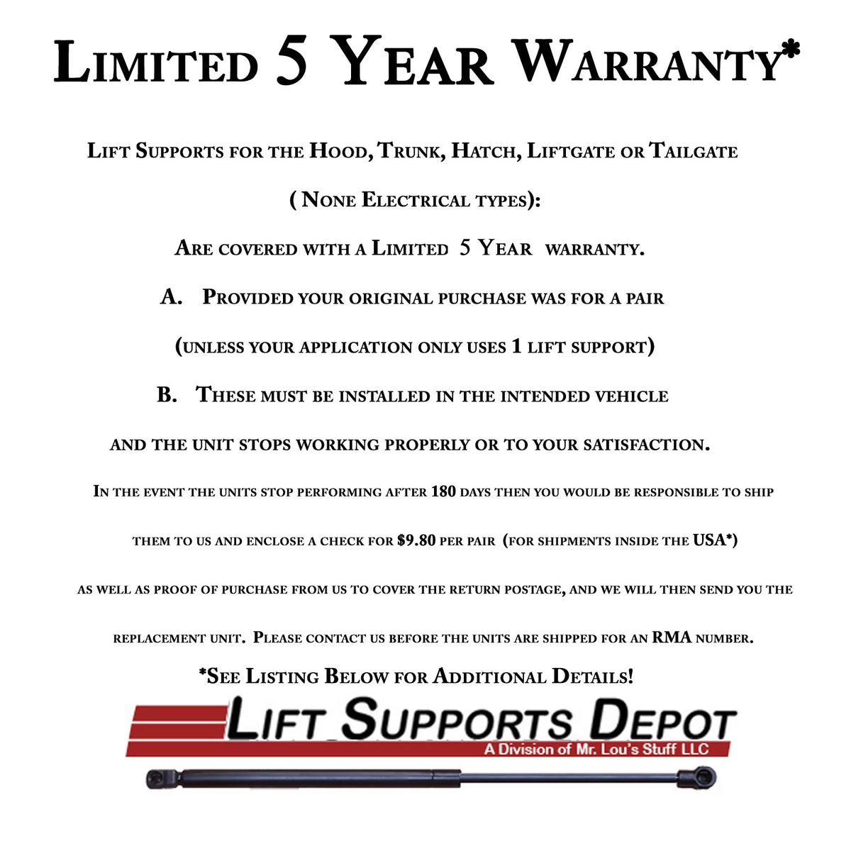 Hood Lift Gas Shock I72427