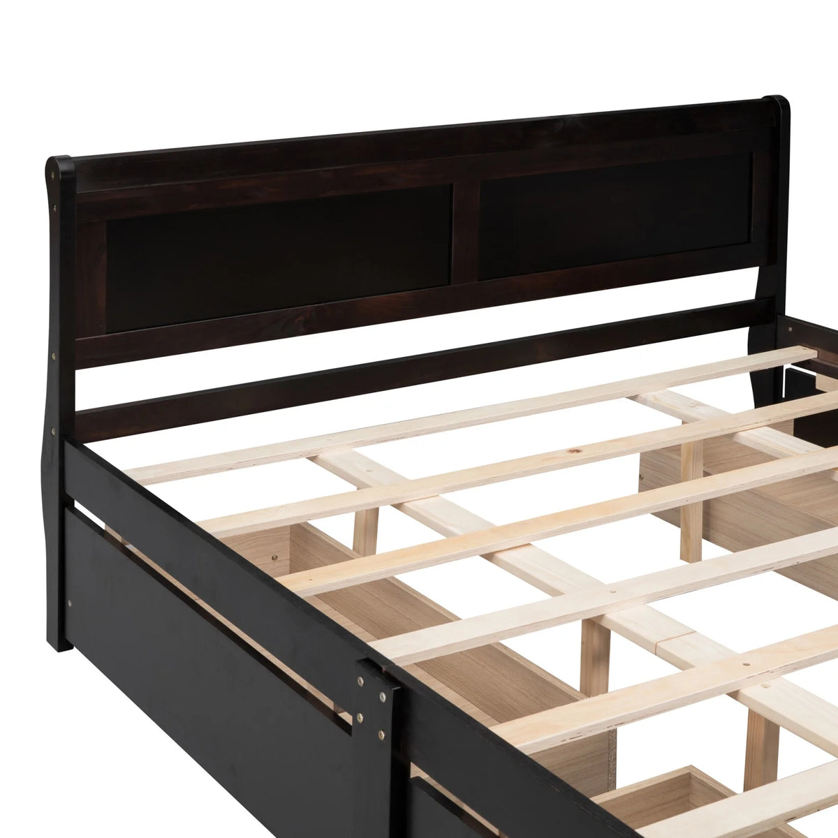Queen Size Wood Platform Bed with 4 Drawers Y5346