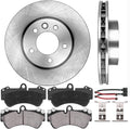 Premium OE 5 Lug Rotors + Ceramic Brake Pads + Sensors + Hardware T266209