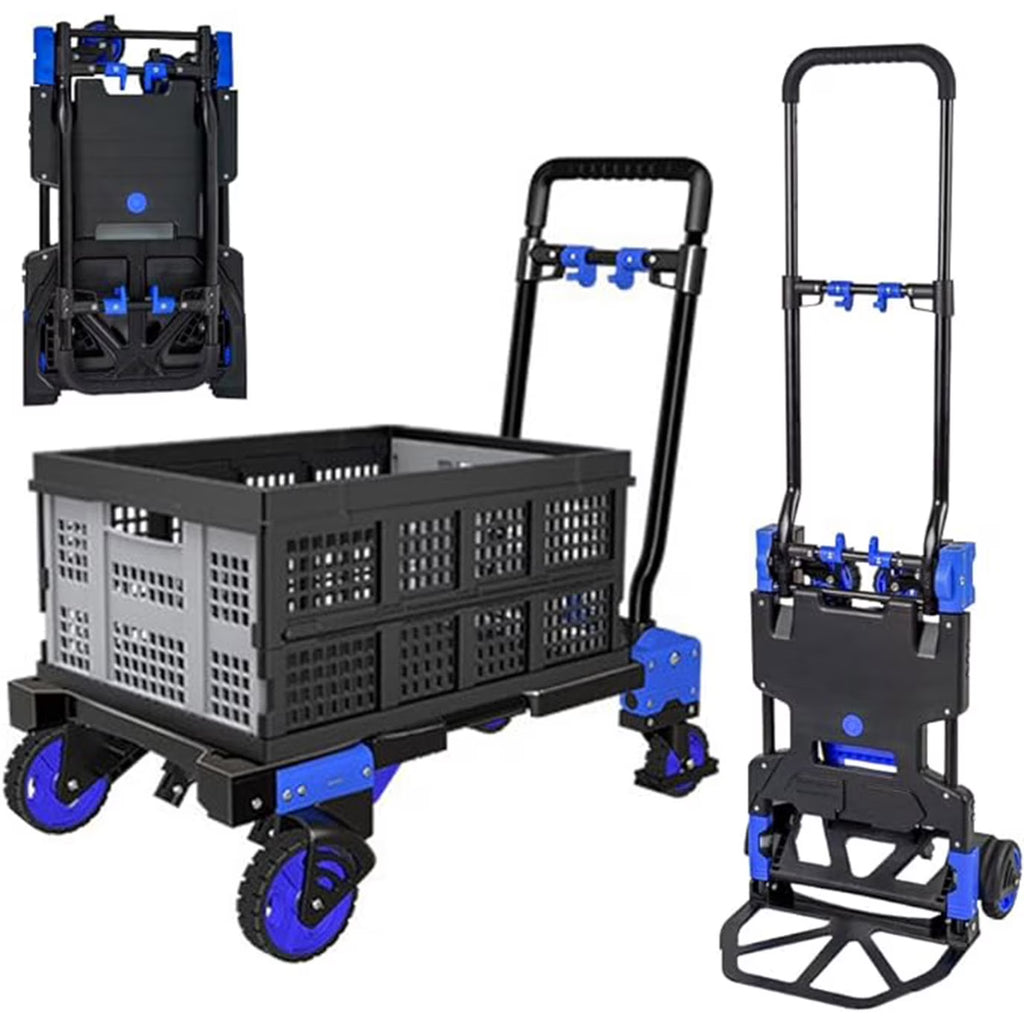 Folding Hand Truck Dolly with Retractable Handle and 4 Wheels Y50106
