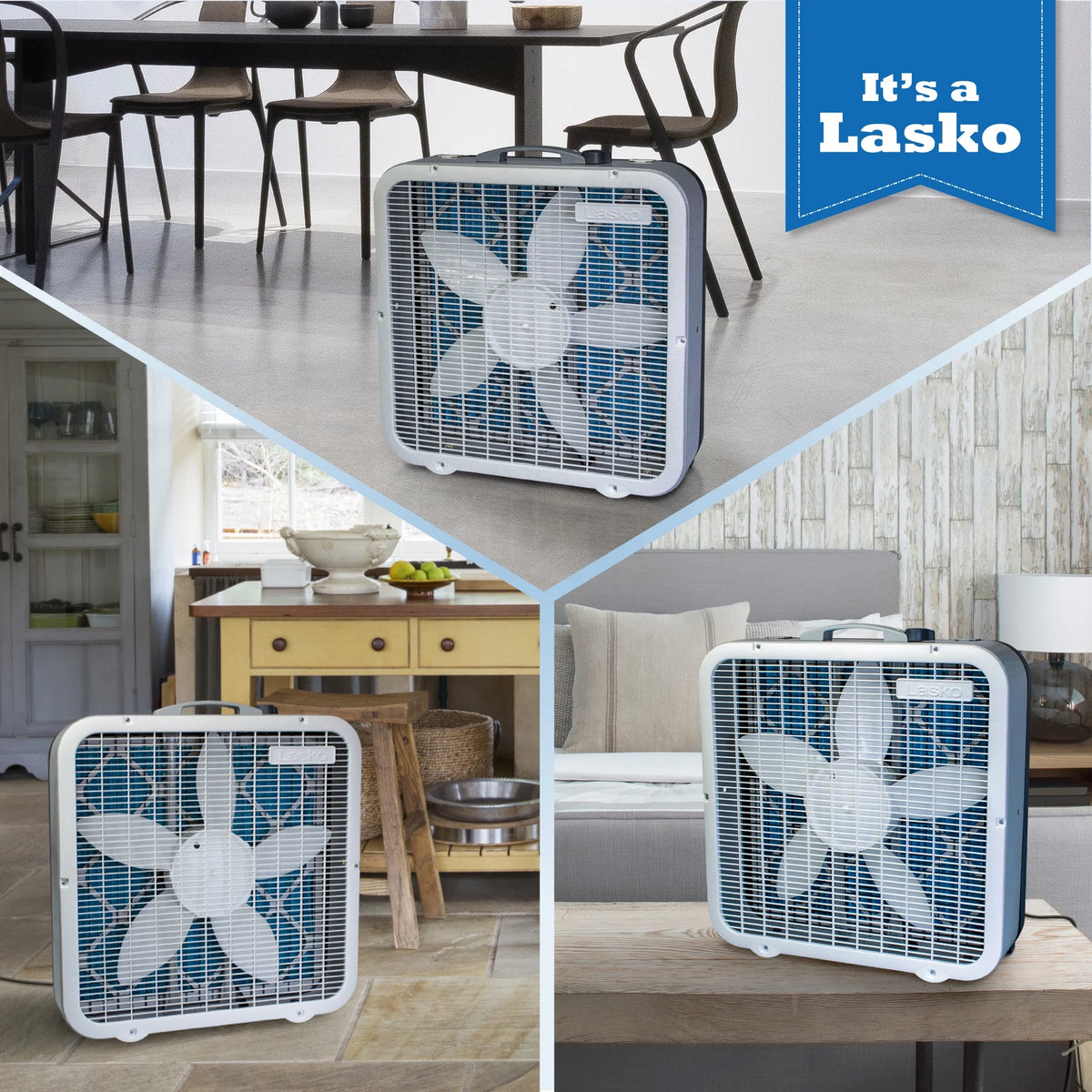 White 3-Speed 2-in-1 Box Fan and Air Purifier G377611