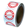 Tamper Seal Label, 2x22 Dia, Red/White, 500/Roll E303810